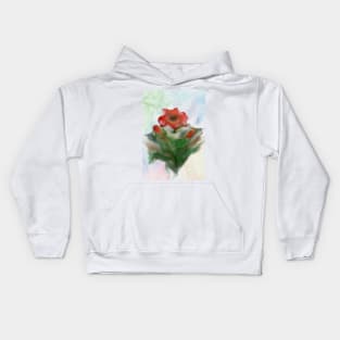 Poppy flower - botanical print Kids Hoodie